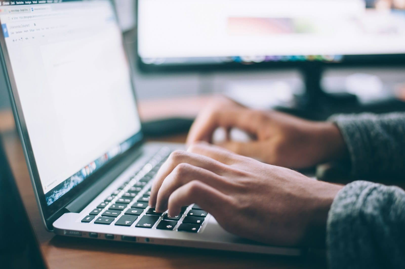 Laptop on a desk for home and business on-site tech support